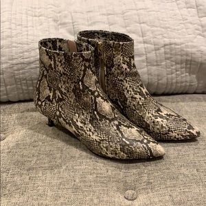 Taryn Rose snakeskin kitten bootie - Nora